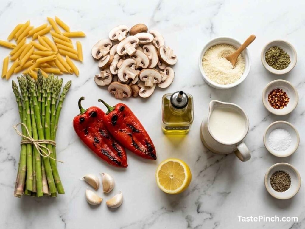 Asparagus Mushroom Red Pepper Pasta – Easy 30-Min Dinner