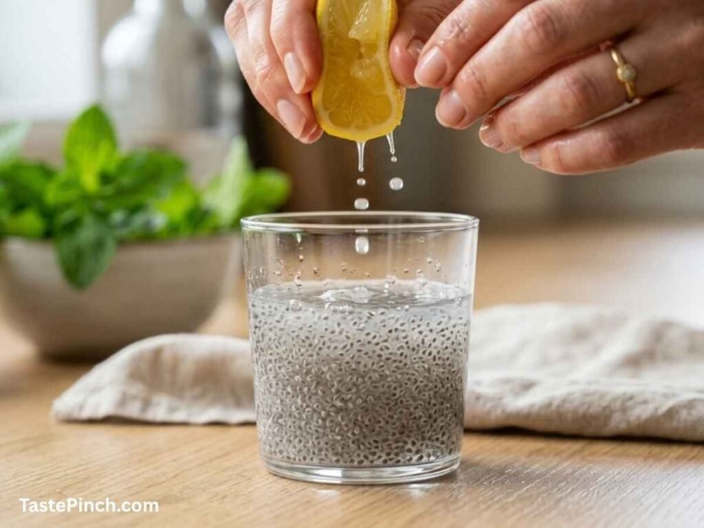 Chia Water for Weight Loss Work, mixing lemon in chia water